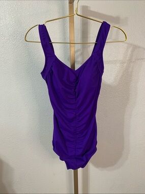 MAXINE- womens Purple Ruched slimming One-Piece Swimsuit- Size 19